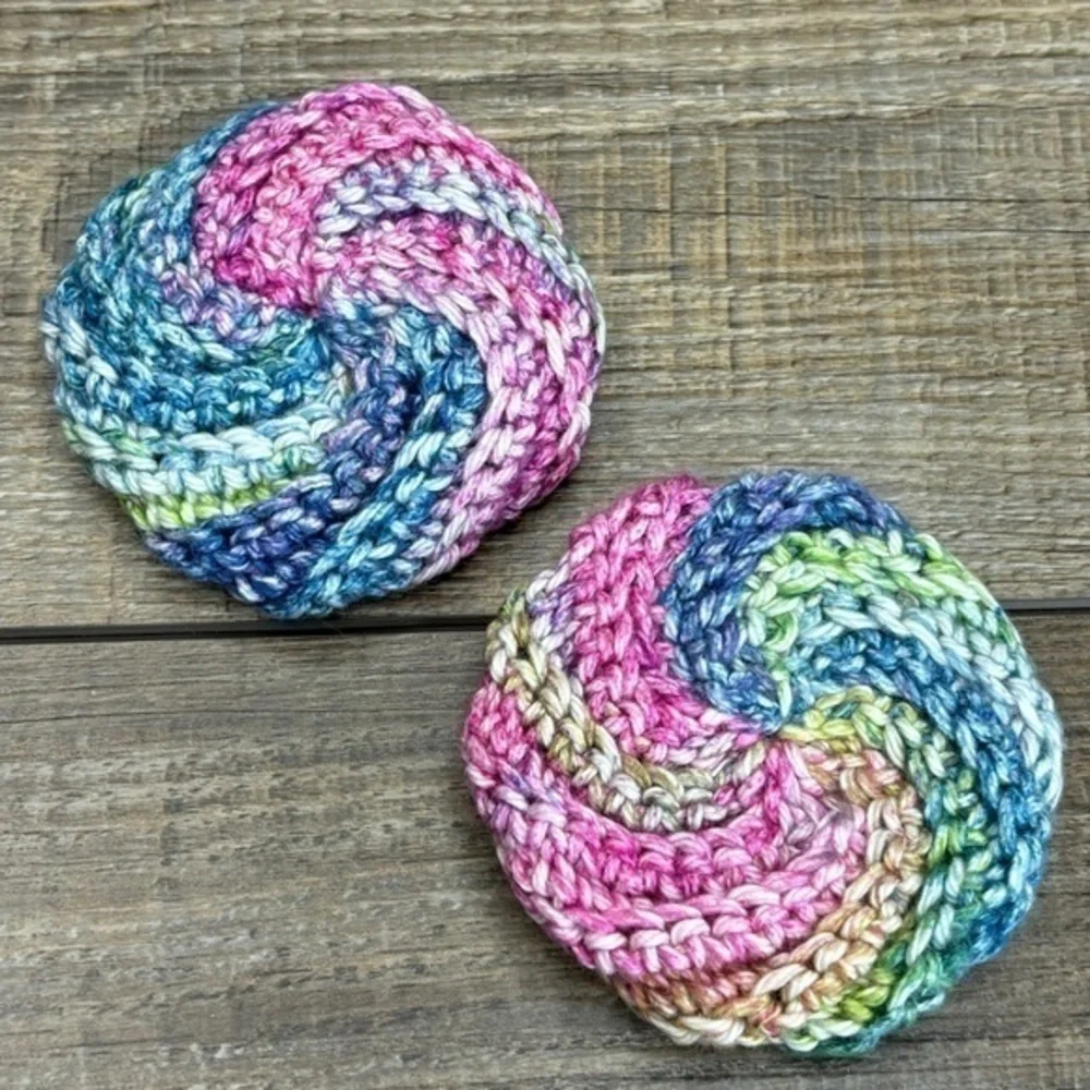 Handcrafted Crochet Spiral Tawashi Bath‎ Scrubbies Set Cotton Yarn Handmade